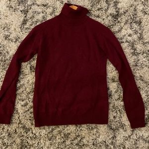 Red Cashmere Turtleneck Sweater: Size Small